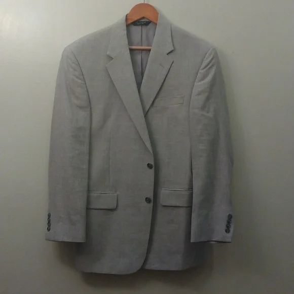 Jos. A. Bank Pale Gray Linen/Wool Summer Sport Jacket 42R